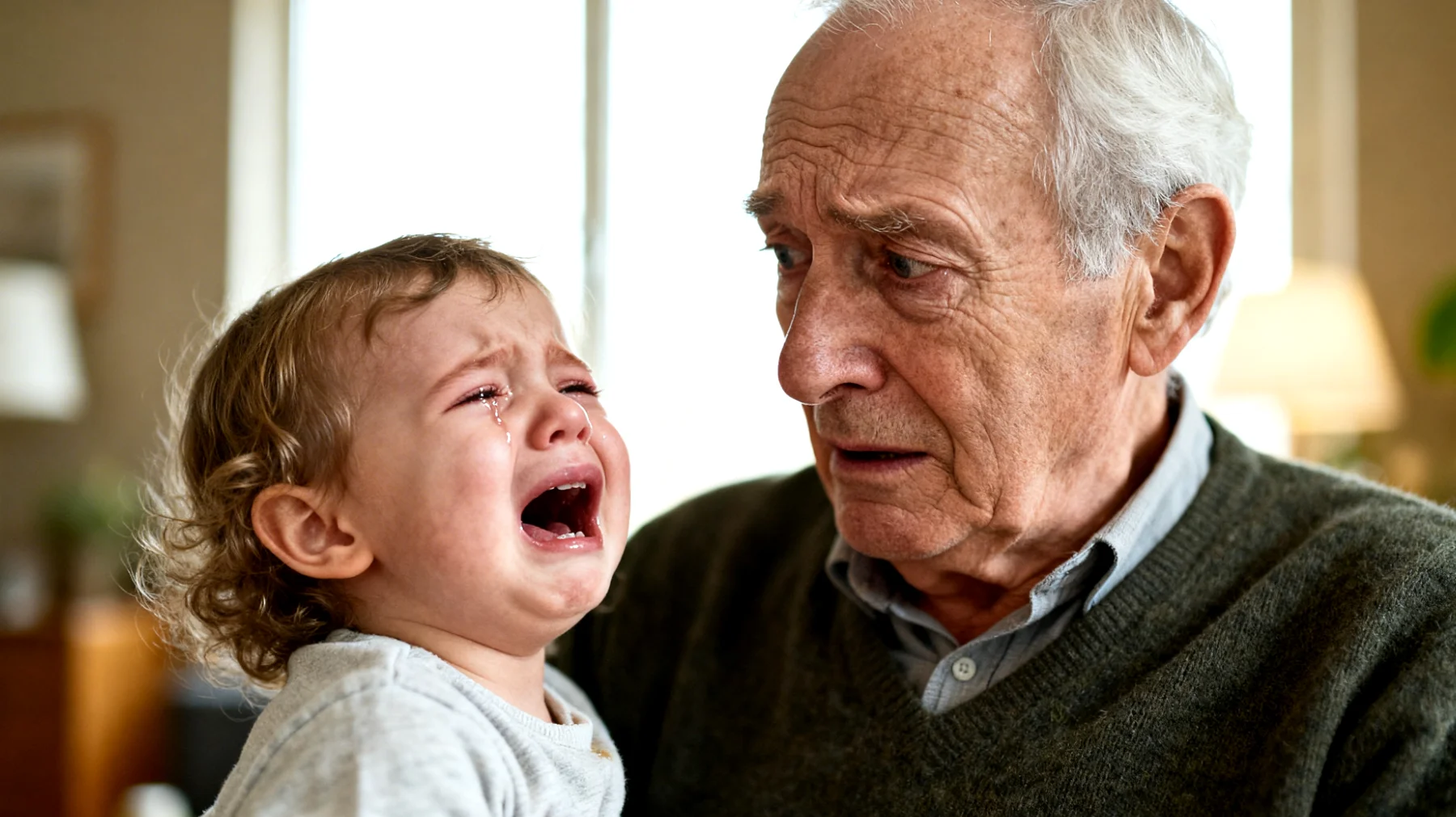 Opa heeft moeite om op een adequate manier om te gaan met de emotionele uitingen van zijn kleinkinderen, zoals huilbuien, woede-uitbarstingen, angst of vrees, en weet niet goed hoe hij hen moet troosten, kalmeren of begeleiden in het reguleren van deze intense gevoelens."